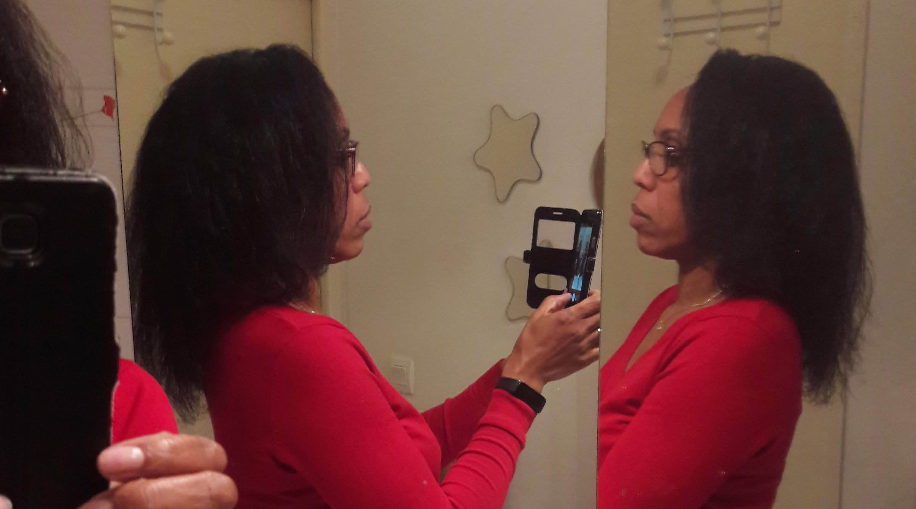 mars 2018, 1er lissage de mes cheveux naturels