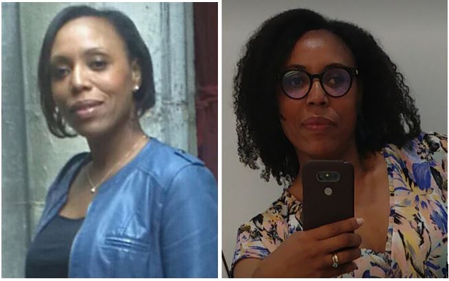 Photo avant-après montrant la transformation capillaire de Carole Seguin