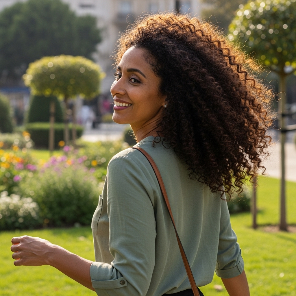 Femme épanouie qui assume sa chevelure