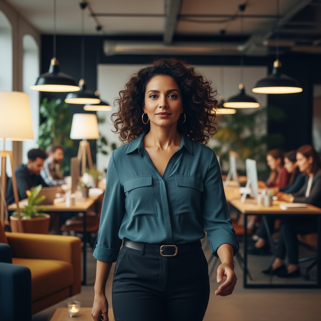Femme confiante dans sa vie professionnelle